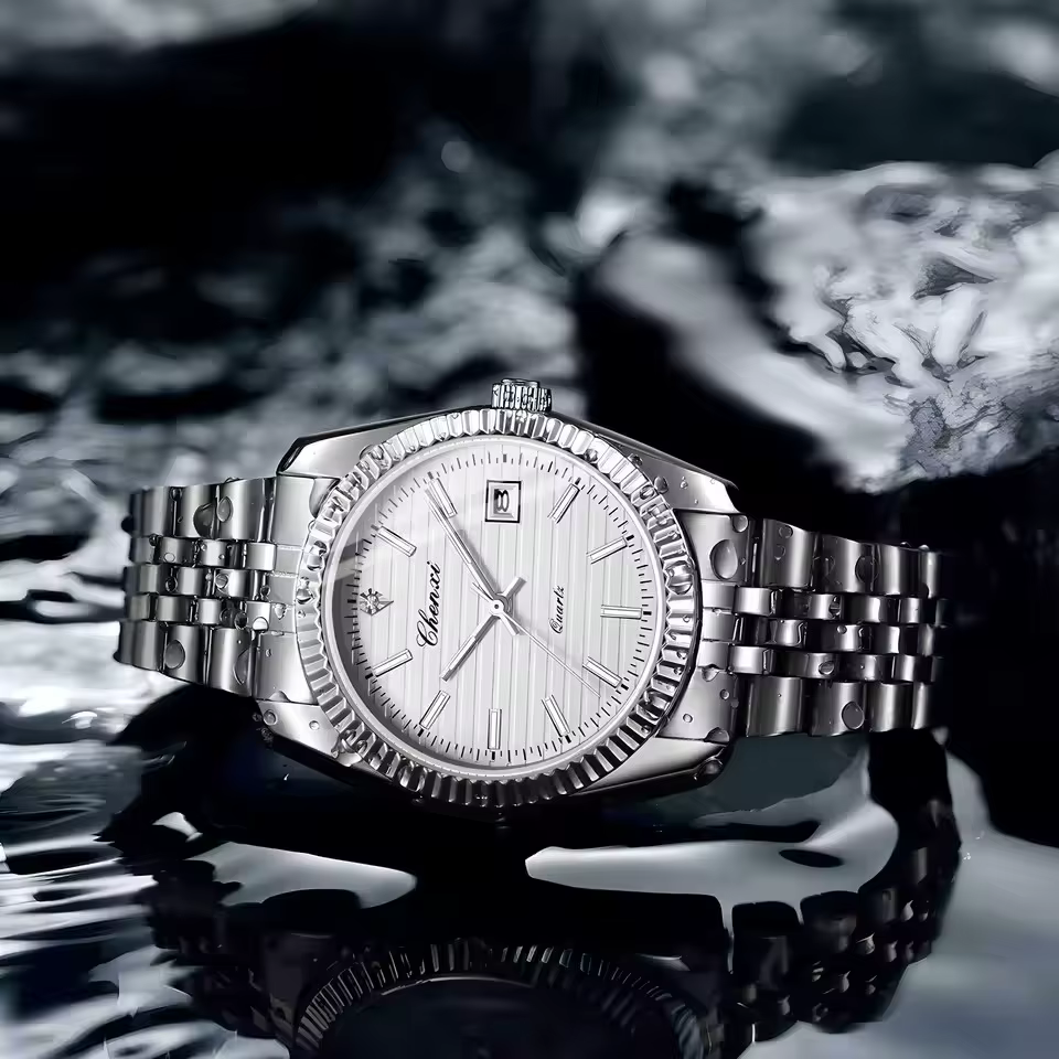 CHENXI 004D hommes montres à Quartz de luxe en acier inoxydable étanche lumineux Date montre-bracelet décontractée pour homme