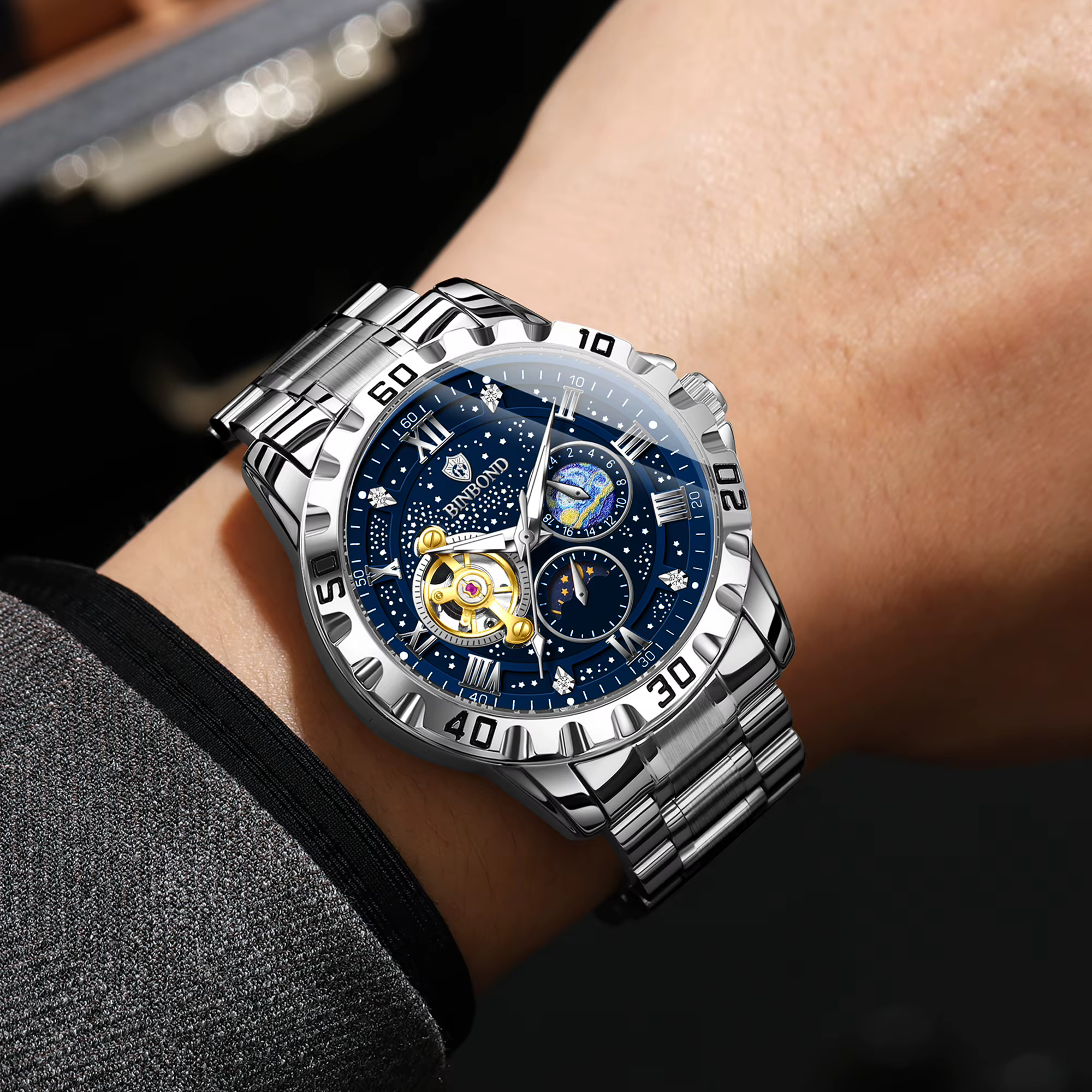 Montres mécaniques BINBOND pour hommes