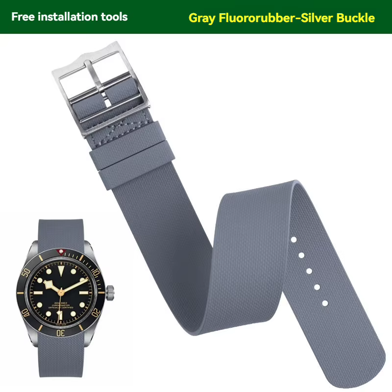 Bracelet de montre en caoutchouc fluoré de qualité supérieure pour la série Tudor FXD