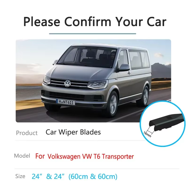 Balais d'essuie-glace avant de voiture, accessoires de pare-brise pour Volkswagen VW T6 Transporter 2015 2016 2017 2018 2019 2020 2021 2022