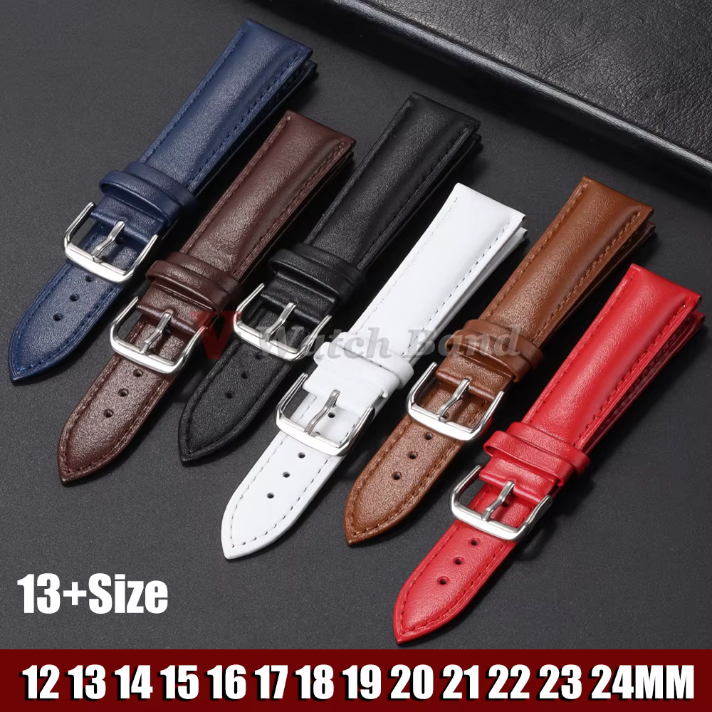 Bracelet de montre en cuir souple de 12 à 24 mm pour DW, Omega, Rolex, hommes et femmes