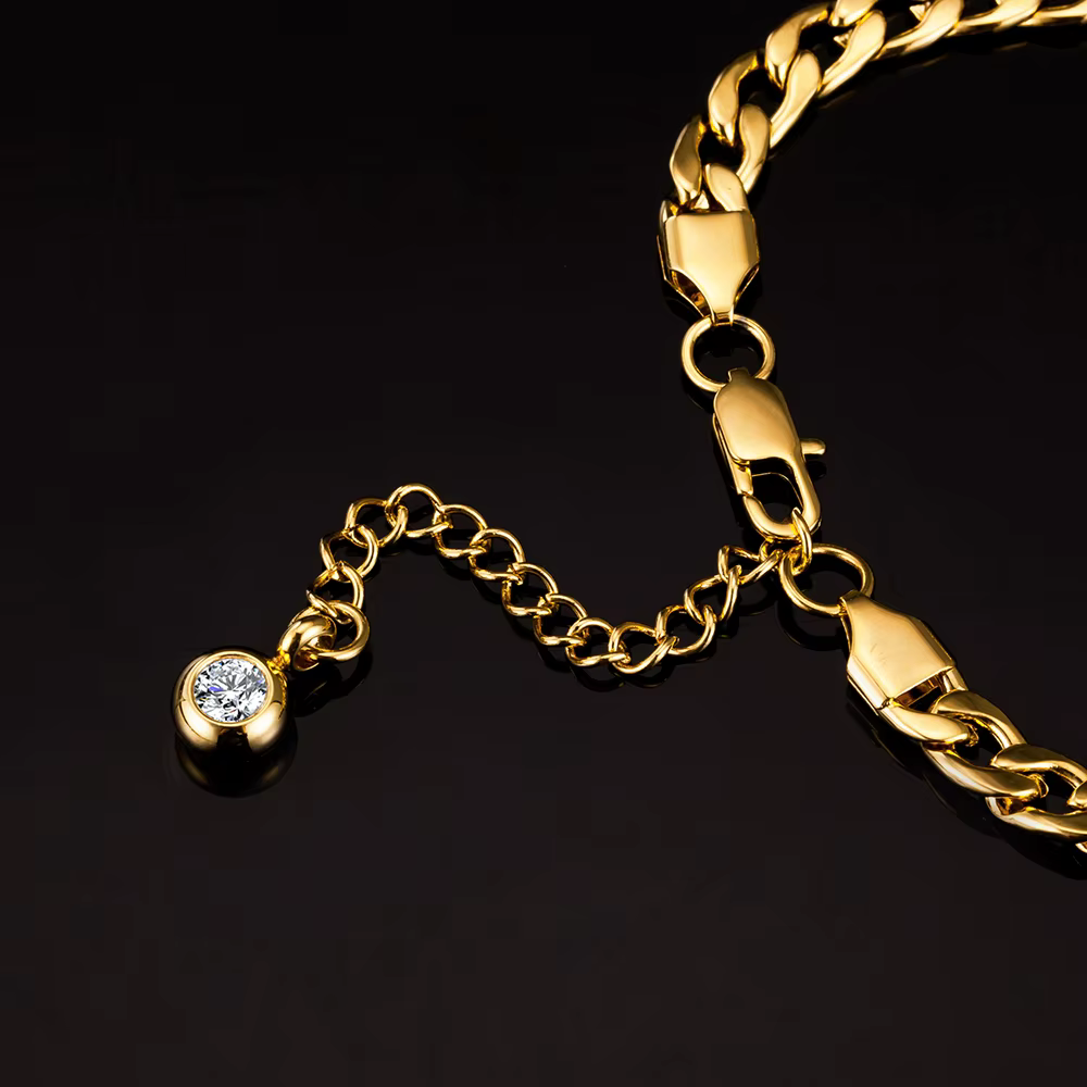 Bracelet de cheville pour femmes, couleur or, en acier inoxydable, lien cubain, chaîne de jambe, bijoux de pied de plage, été 2024