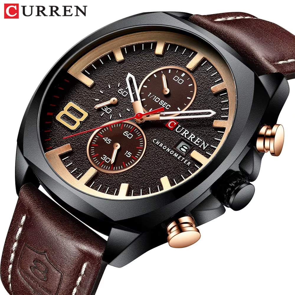 CURREN hommes montre de luxe montre-bracelet montres à Quartz mode cuir Style Punk