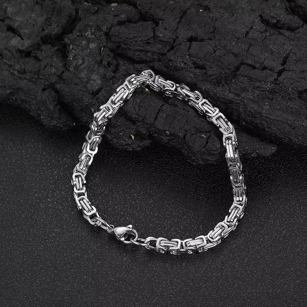 Nouveaux charms en argent sterling 925 et or 18 carats, collier et bracelets à chaîne exquise de 5 mm, pour homme et femme, ensemble de bijoux tendance, cadeaux de fêtes