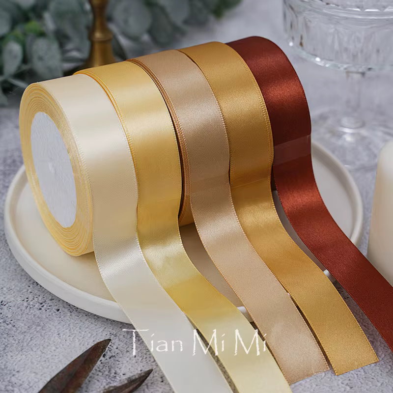 Ruban en satin 25 yards/rouleau 6mm 10mm 15mm 25mm 38mm 50mm pour nœuds, emballage cadeau, artisanat DIY, décoration de Noël, mariage et fête