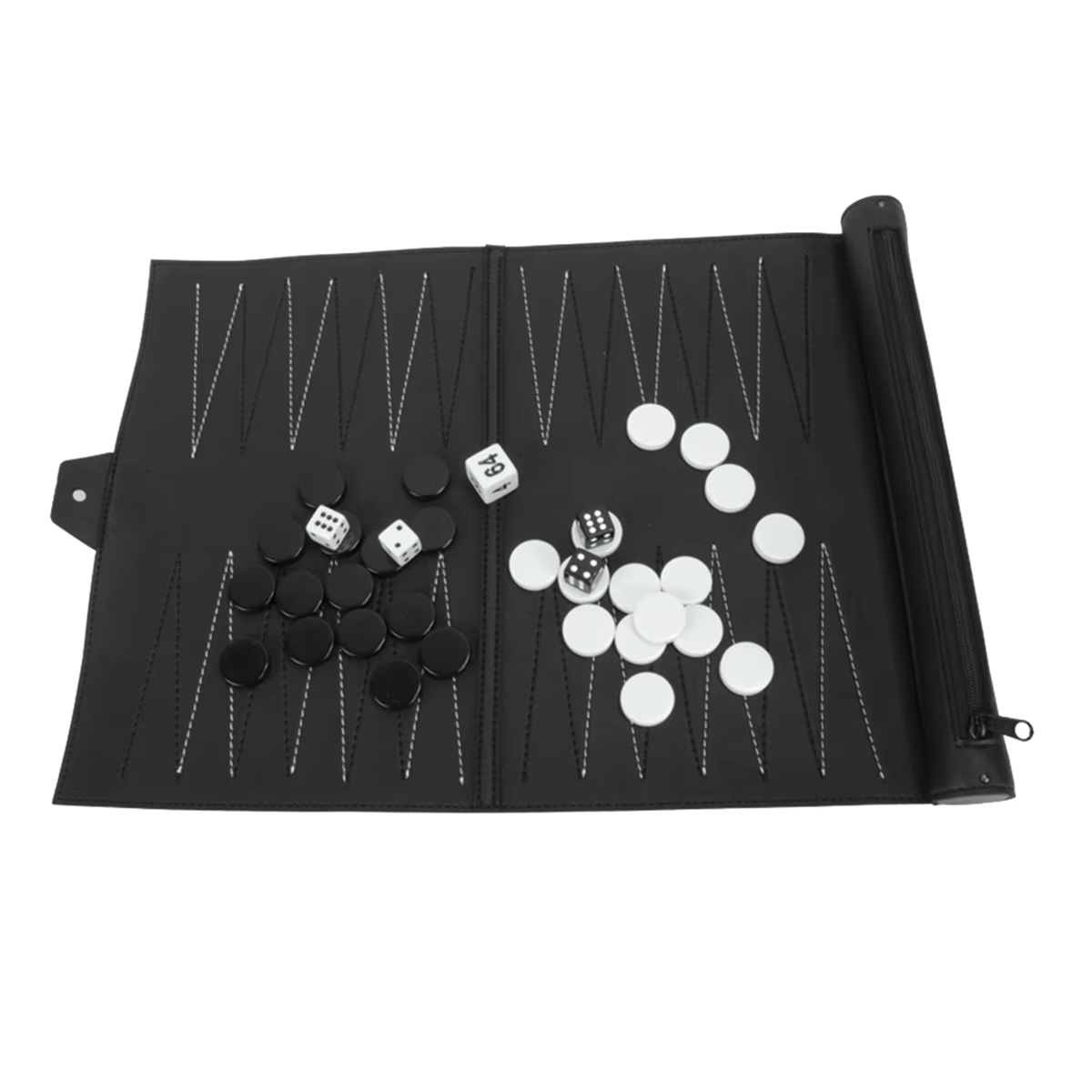 Ensembles de Backgammon enroulables de qualité, jeu de société de voyage Portable pour adultes et enfants, échiquier classique pliable en PU enroulable