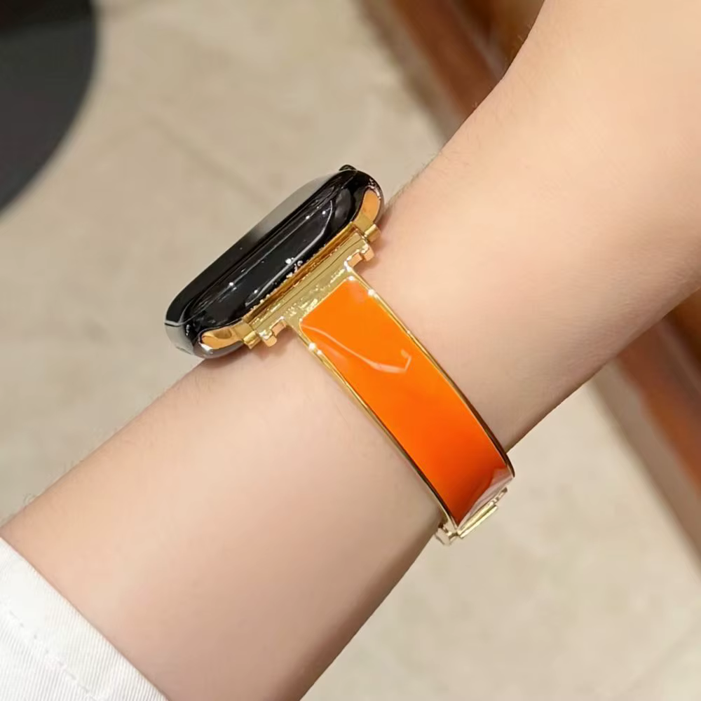 Bracelets de montre en émail fins pour Apple Watch 38 40 41 42 44 45 46 49 mm