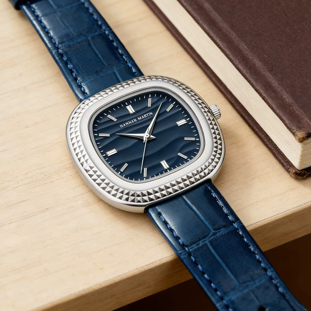 HANNAH MARTIN marque montre en cuir noir ovale 40mm horloge de travail affaires JP mouvement à Quartz 3Bar étanche montres de sport militaire