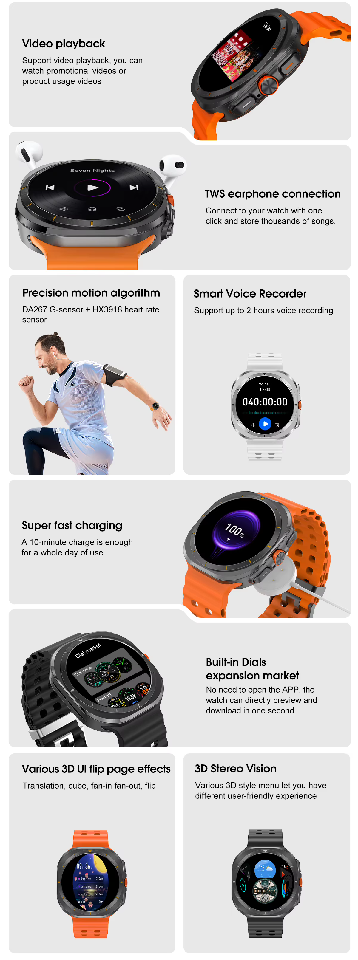 Montre intelligente DT7 ULTRA prenant en charge les appels Bluetooth