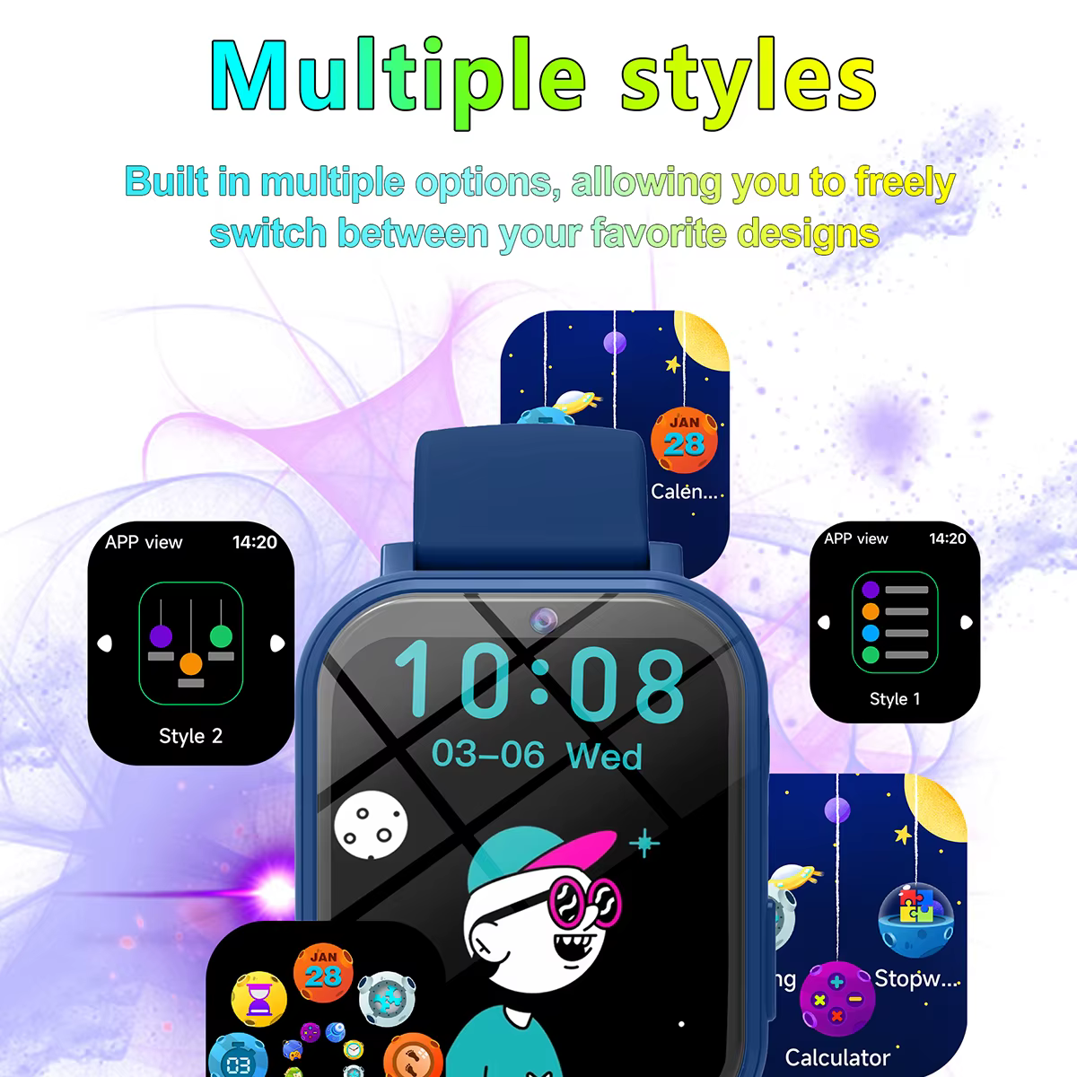 Nouvelle mode montre intelligente pour enfants jeux HD écran caméra lampe de poche moniteur de sommeil alarme