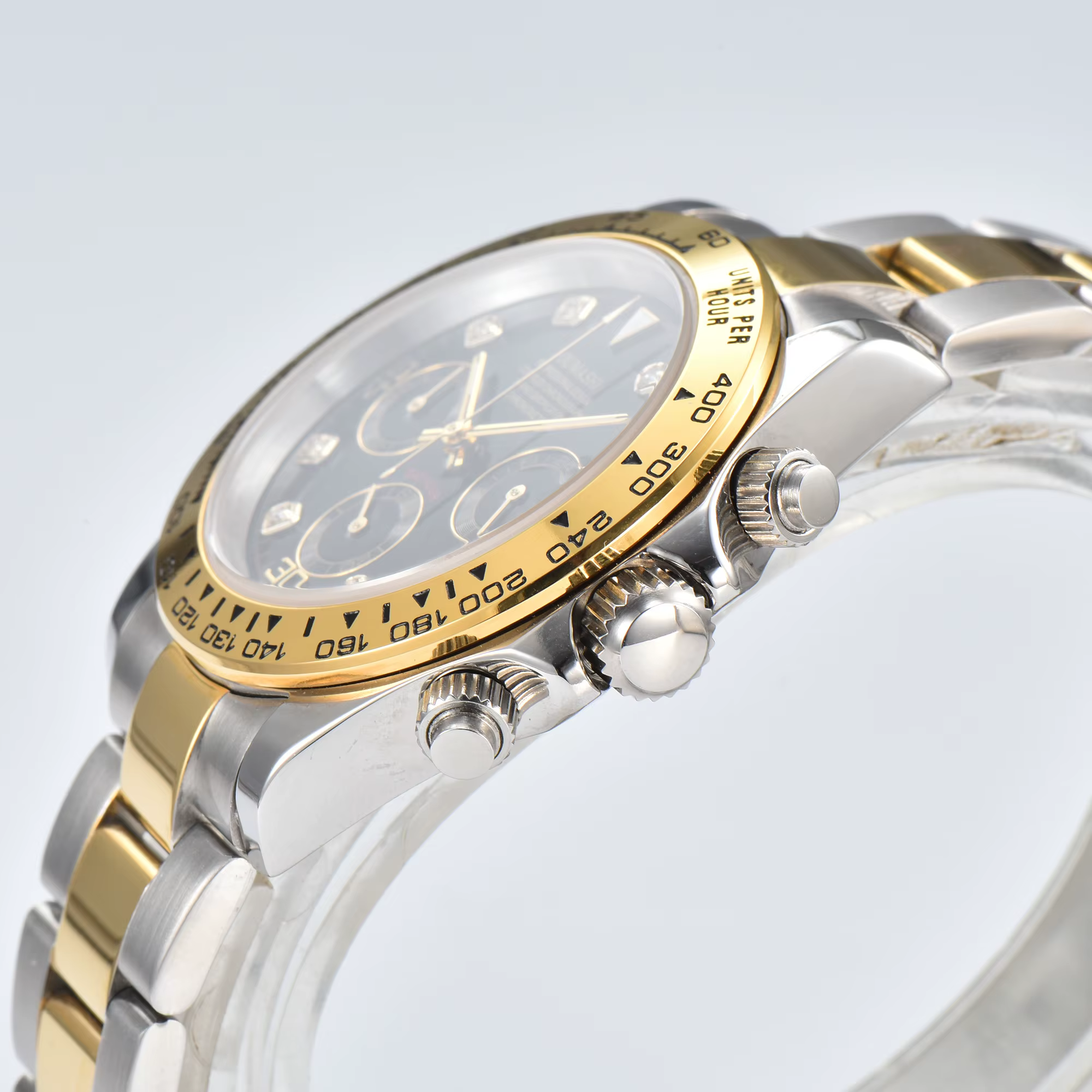 39.5MM VK63 montre de luxe affaires décontracté mode étanche verre saphir lumineux mécanique