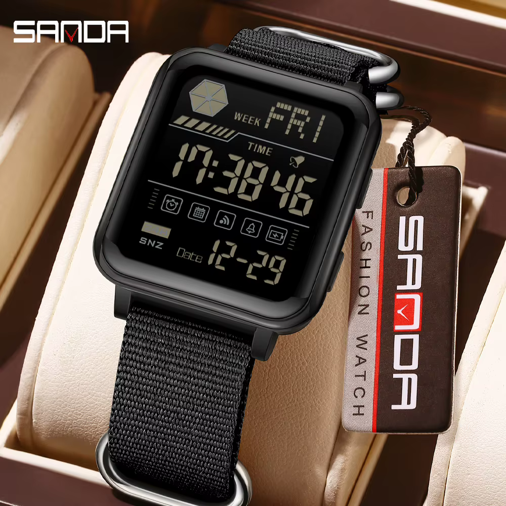 SANDA – montre numérique militaire LED pour hommes