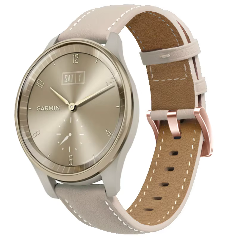 Bracelet en cuir de 20mm pour Garmin Vivomove Style HR Sport tendance