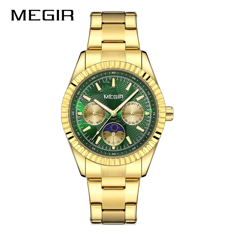 Montre à quartz MEGIR 1102 avec bracelet en acier inoxydable