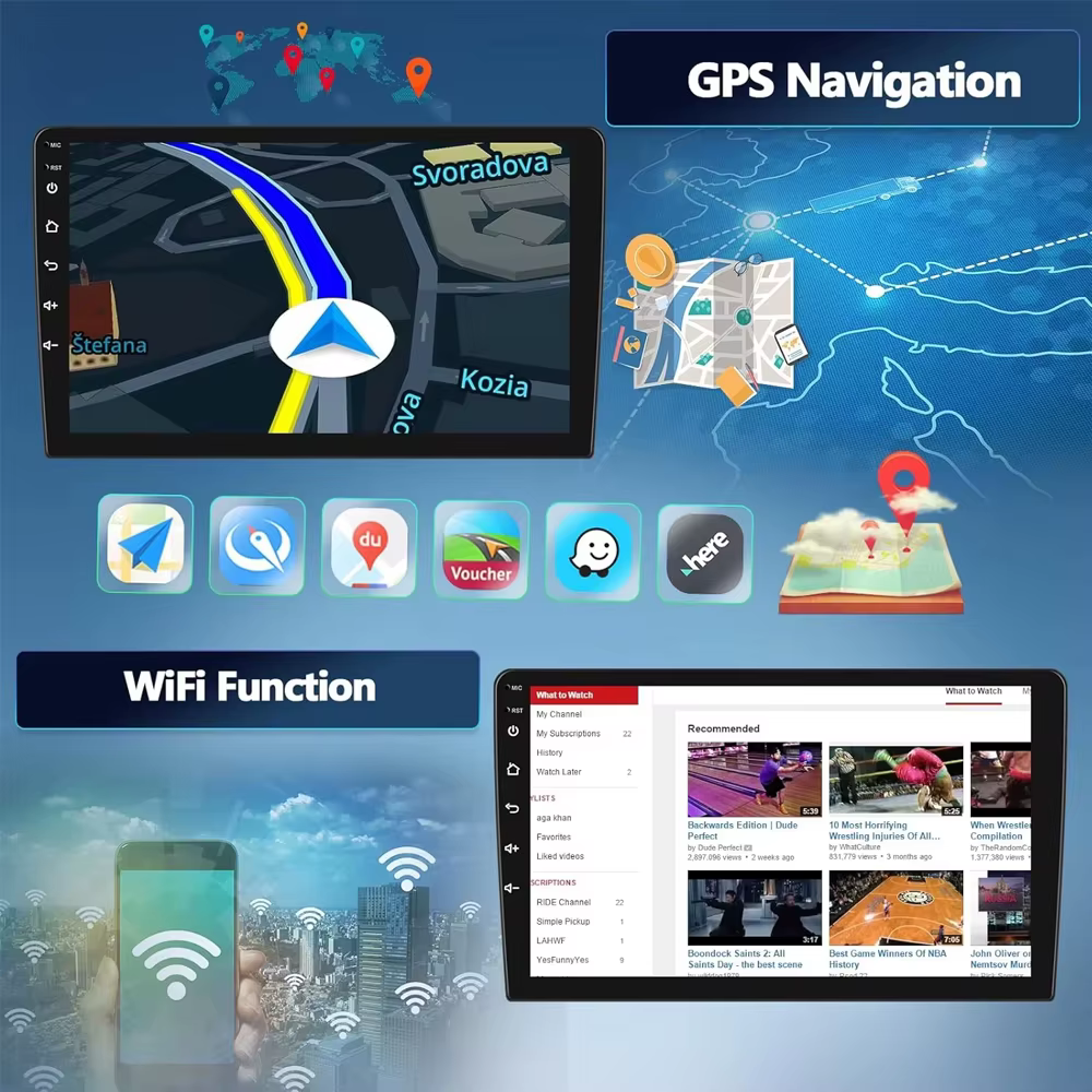 Autoradio Android 15 Carplay Auto pour Peugeot 2008 208 2019 2020 2021 2022 Navigation GPS Lecteur Multimédia Stéréo WIFI+4G DVD
