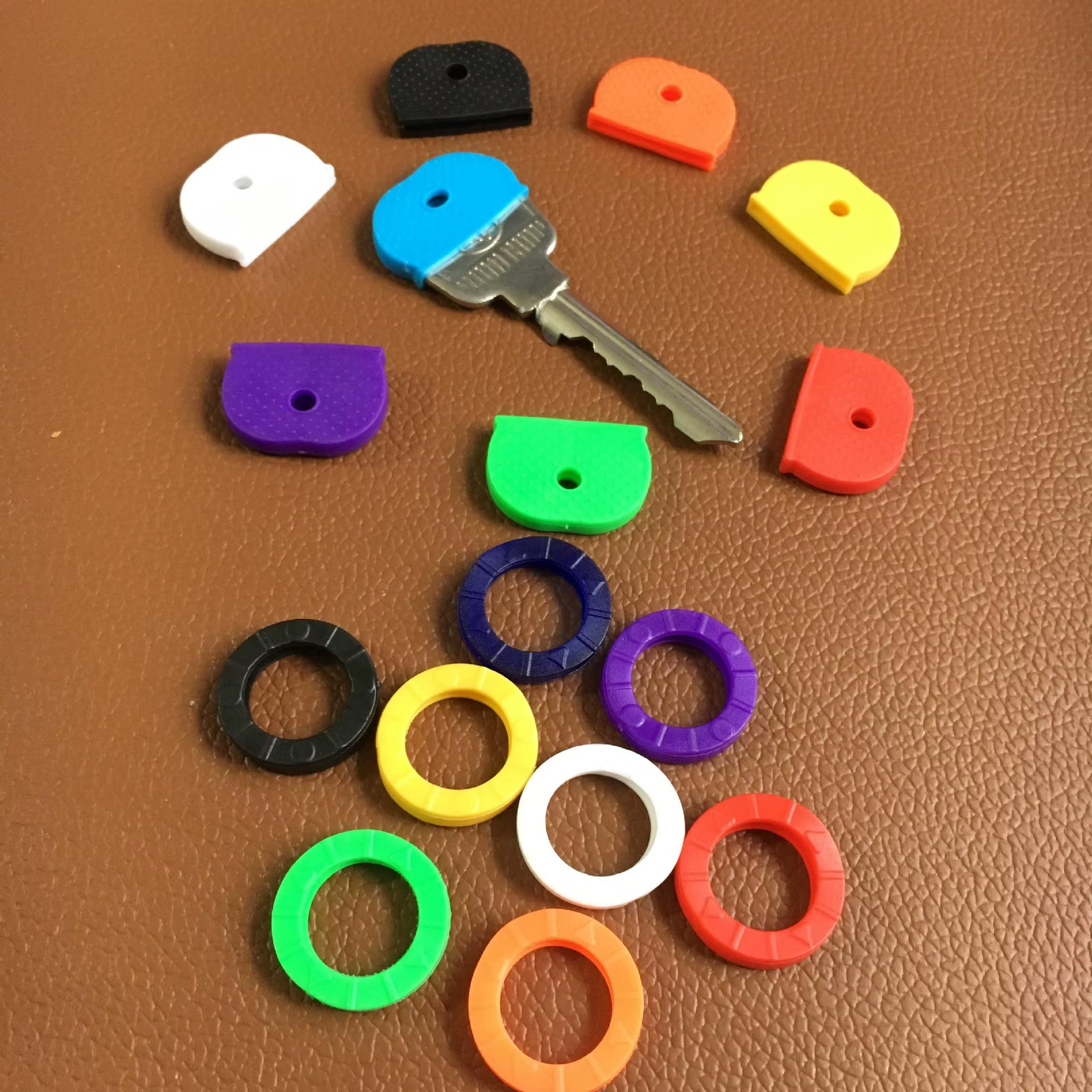 10 pièces 24 pièces 32 pièces couleur manchon de clé couleur mixte Silicone souple élastique porte-clés bricolage clé pendentif marquage pour distinguer la clé