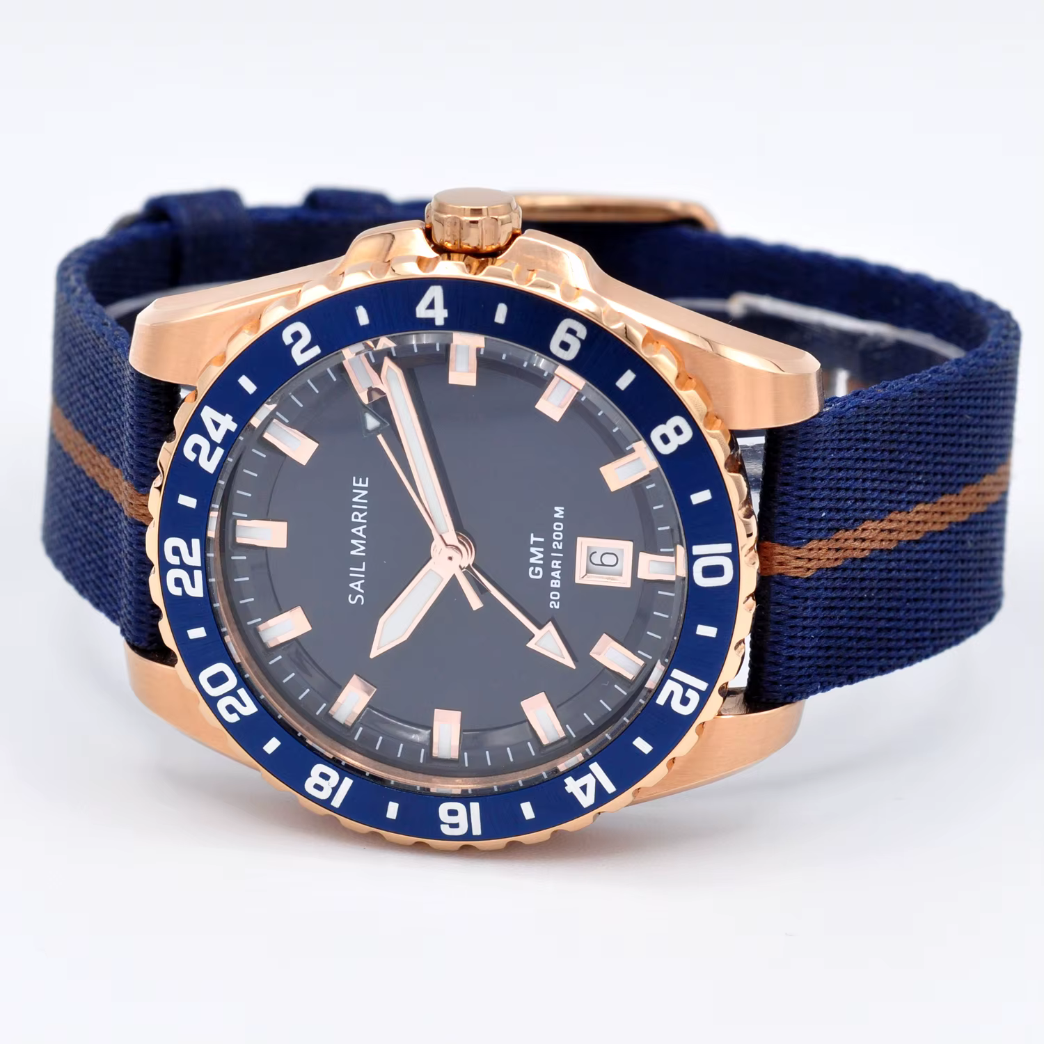 Montre décontractée pour homme de qualité supérieure en or rose
