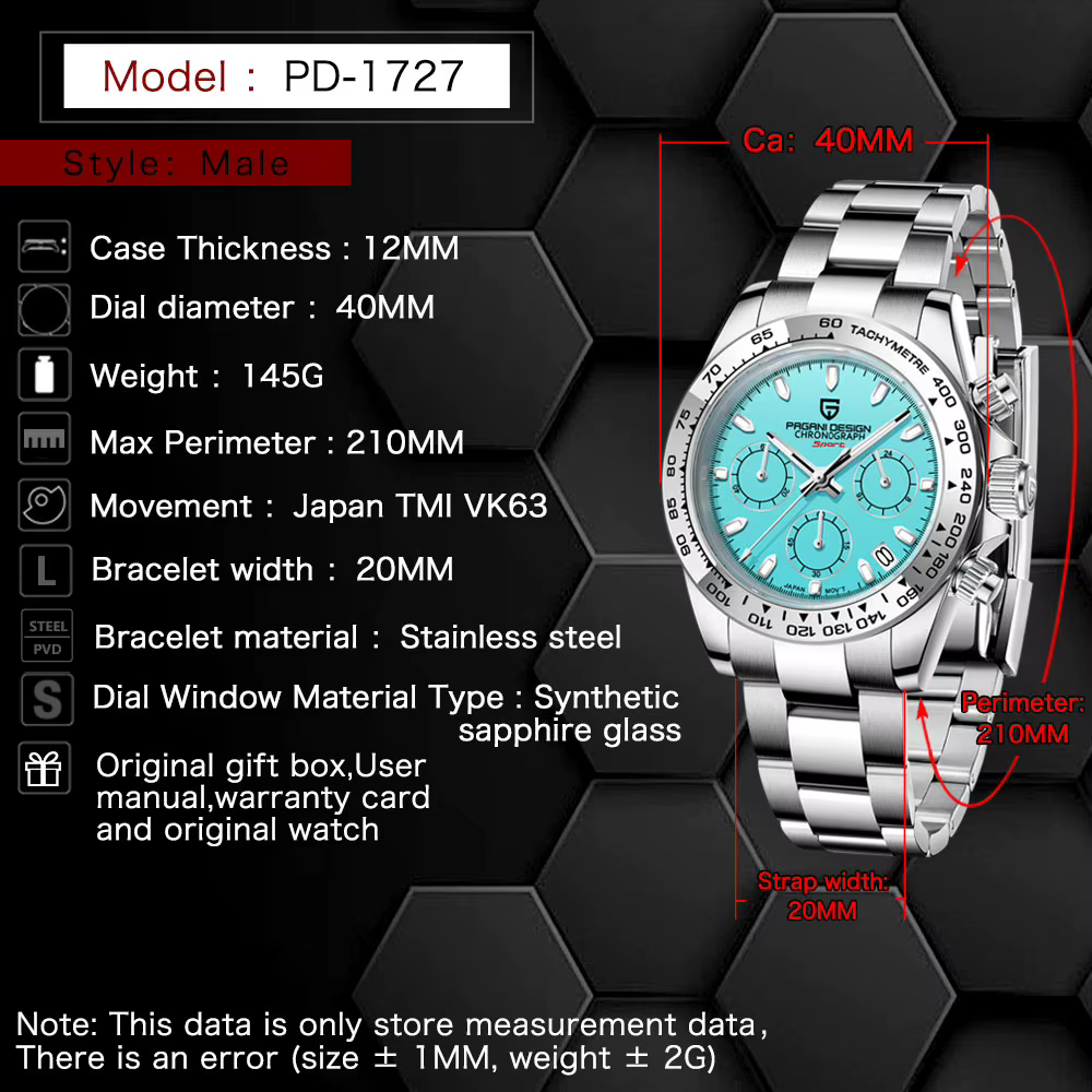 Nouvelle Montre Homme Chronographe PAGANI DESIGN 40mm 2026
