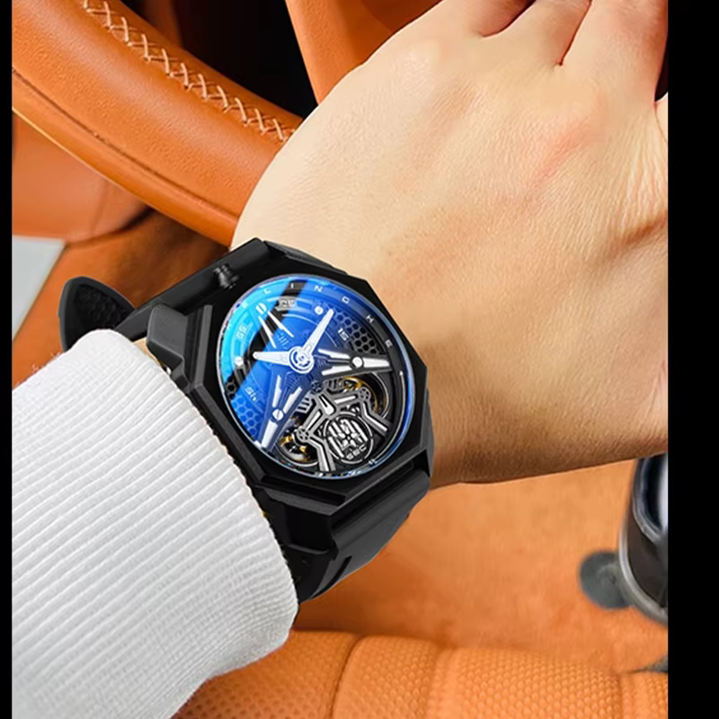 Montre automatique de conception de chasse pour hommes