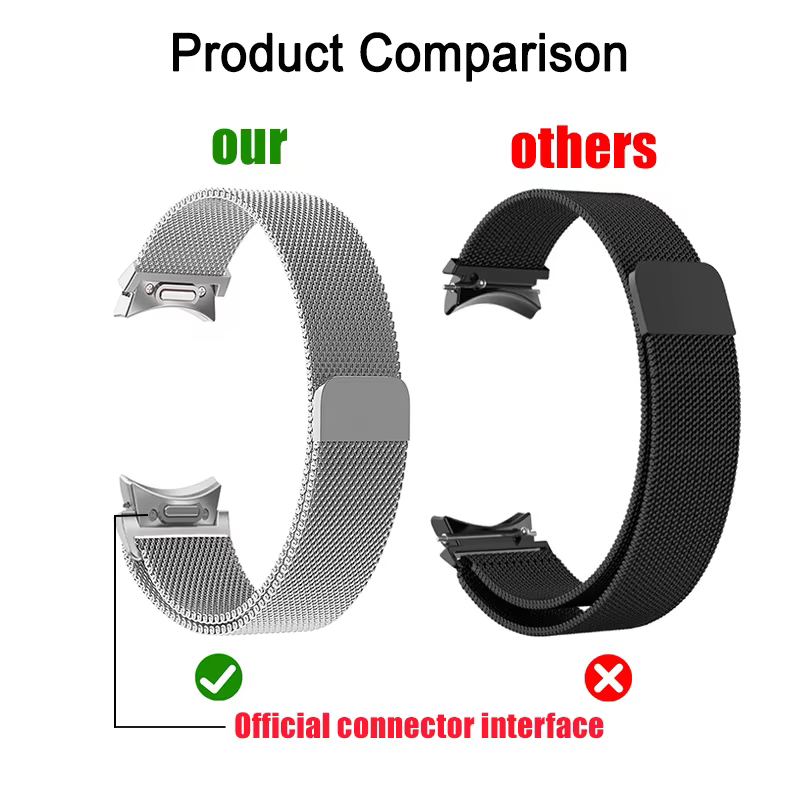 Bracelet à boucle milanaise pour Samsung Galaxy Watch 7 6 5 4 40mm 44mm 5 pro