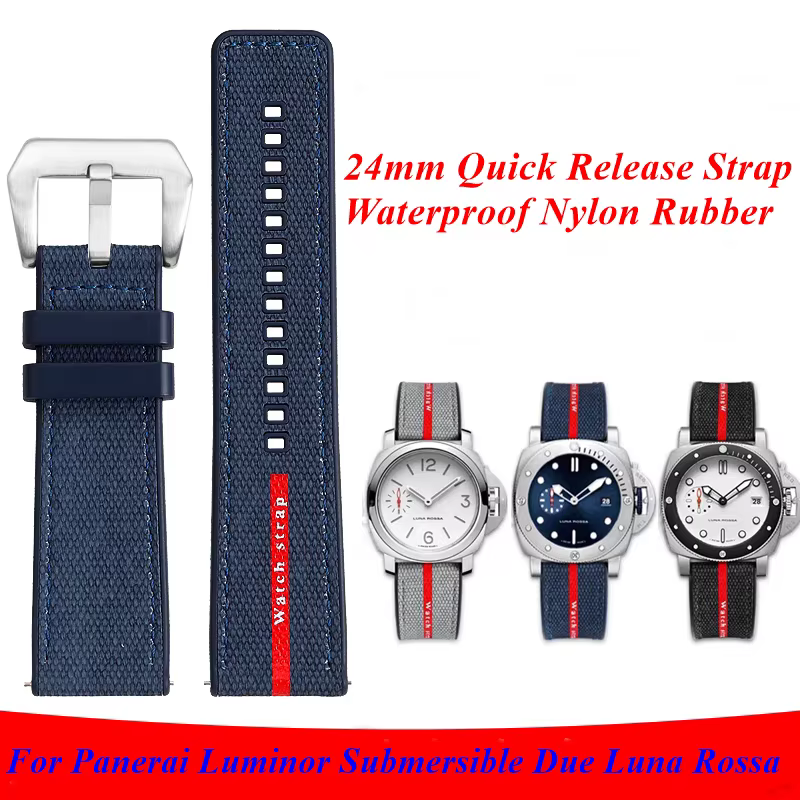 Bracelet de montre en Nylon et caoutchouc