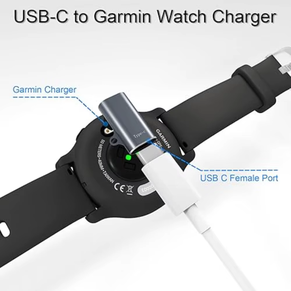 Adaptateur de câble de charge pour Garmin Fenix 8 7 7S 7X 6S 6 Forerunner 955 965 Quatix Chargeur USB-C