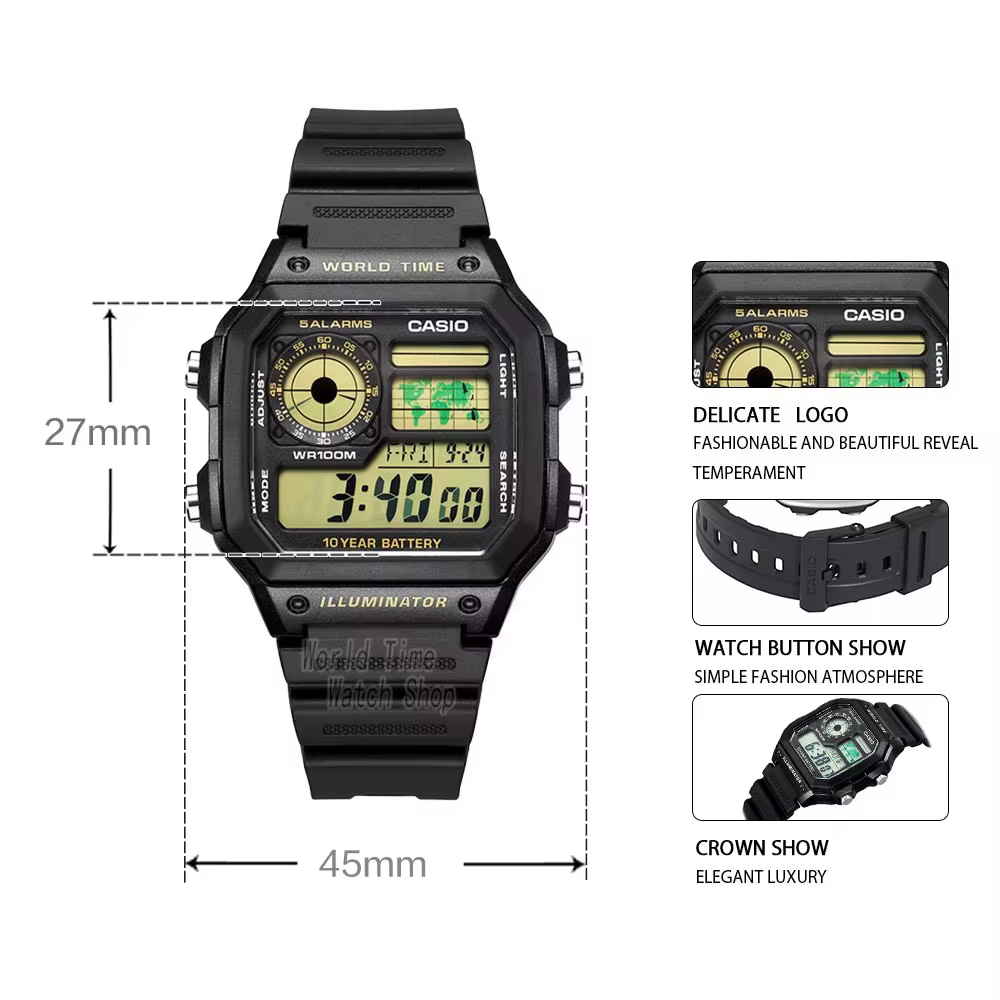 Casio montre jeunesse montre de sport de plein air pour hommes relogio masculino AE-1200WH-1B