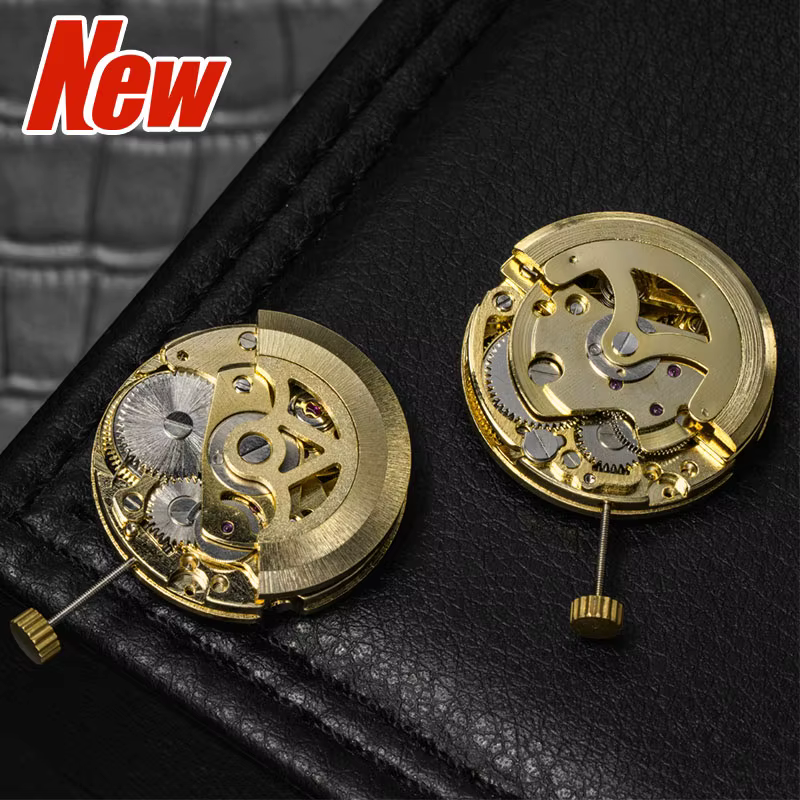 Mouvement de montre squelette doré 27 mm