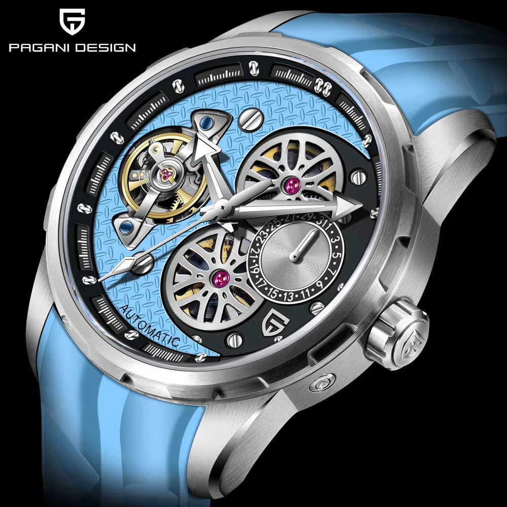 2025 nouveau YS022 PAGANI DESIGN Tourbillon montre-bracelet automatique 100M montre mécanique étanche 44mm hommes montres Relogio Masculino
