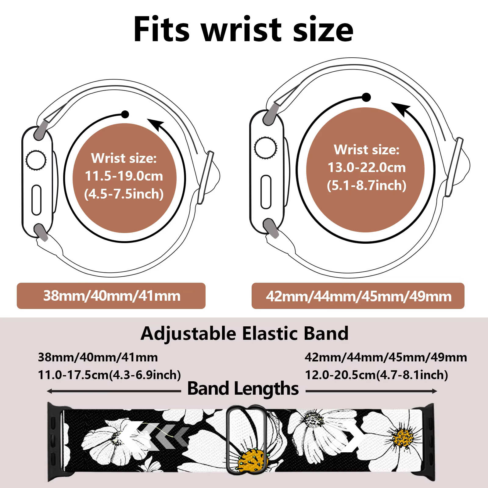 Bracelet extensible compatible avec Apple Watch 38mm 40mm 41mm 42mm 44mm 45mm 49mm pour femmes