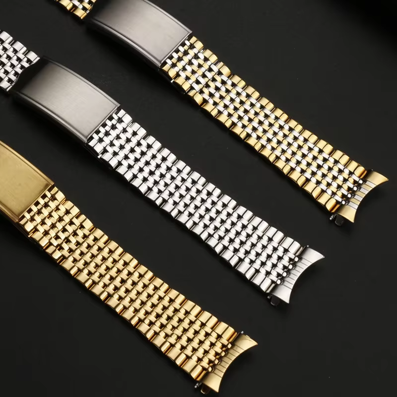 Bracelet de montre en acier inoxydable pour Omega pour Seamaster pour Speedmaster, extrémité incurvée, Bracelet de remplacement 18mm 20mm 19mm pour hommes et femmes