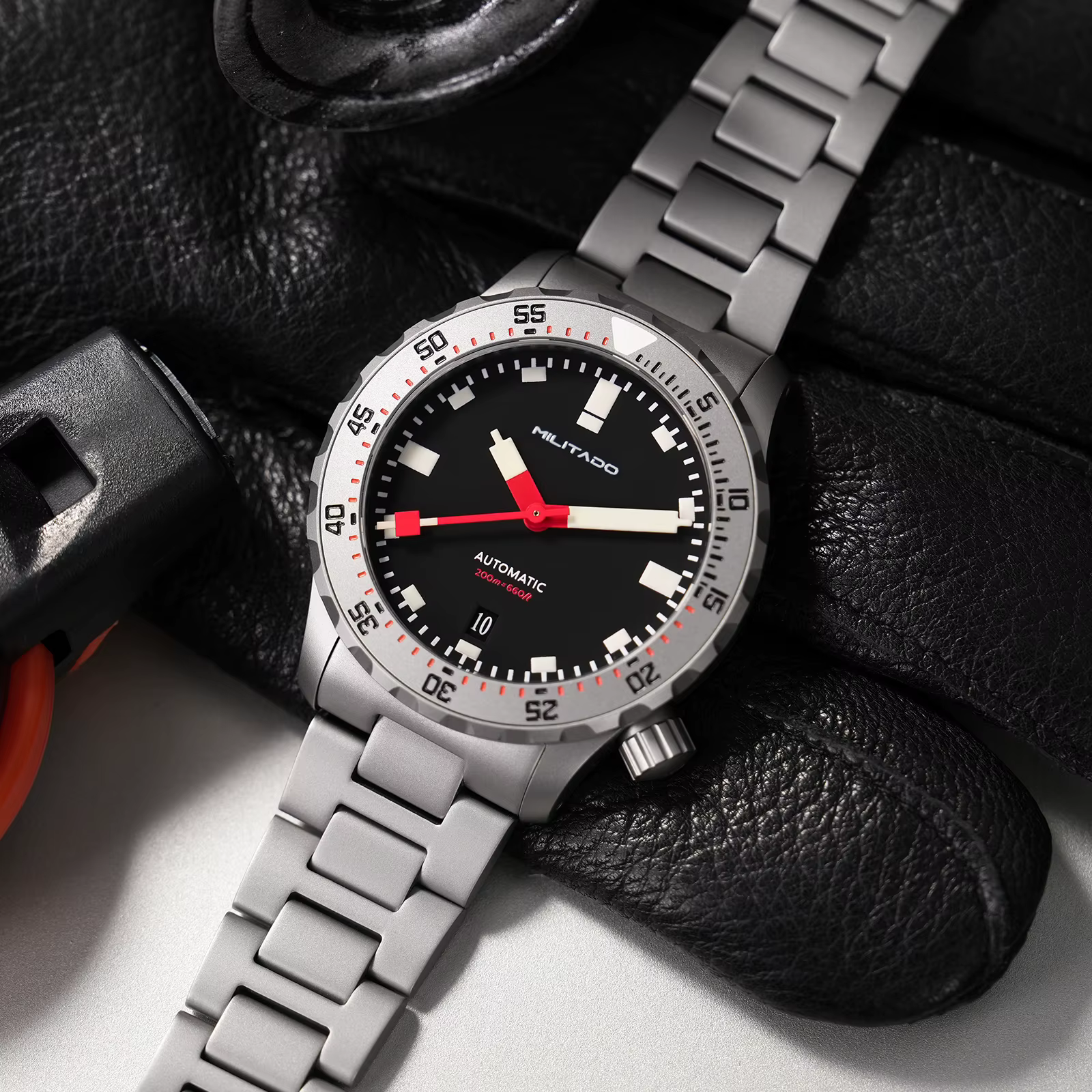 Militado ML20 39mm hommes montre PT5000 mouvement automatique saphir Luminova montres en acier inoxydable 200m montre-bracelet étanche
