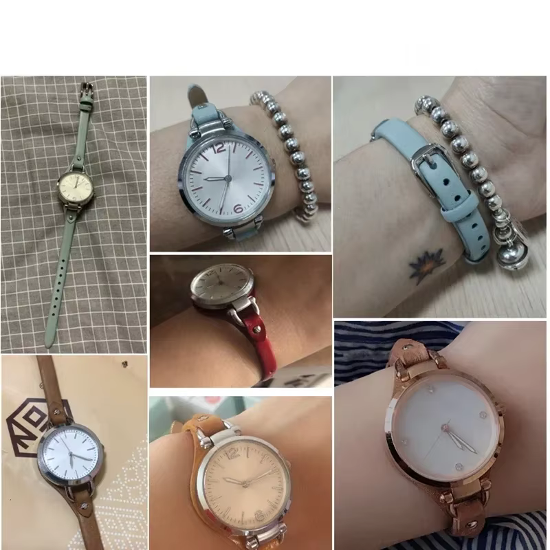Bracelets de montre respirants en cuir véritable pour femme