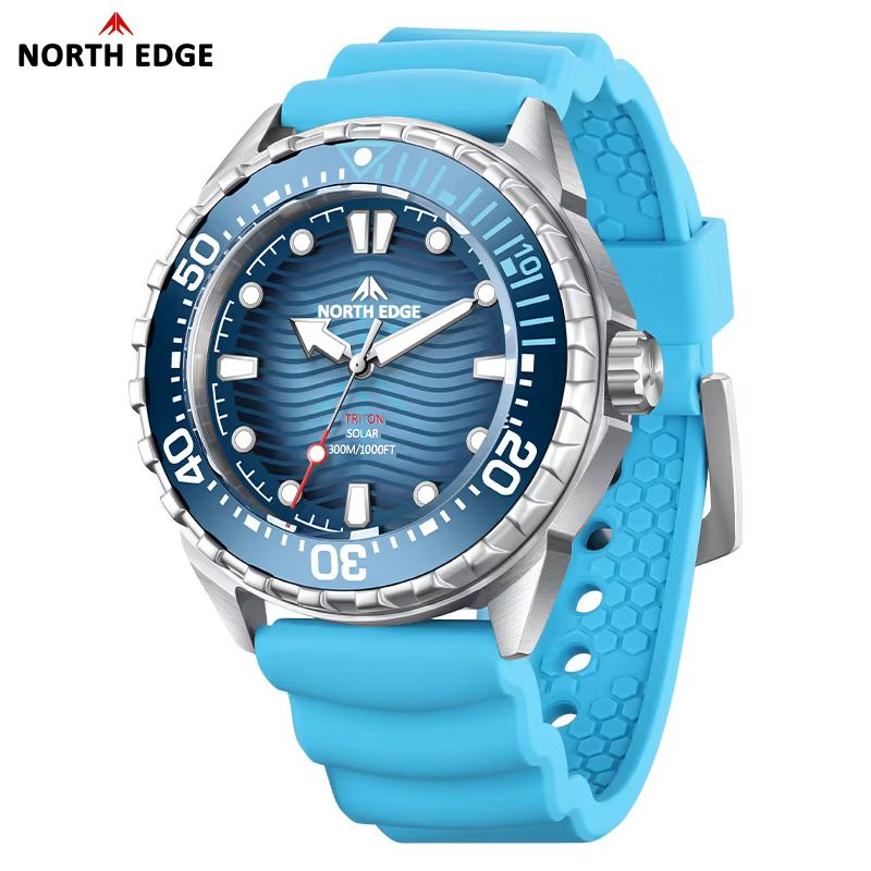 2025 nouveau NORTH EDGE TRITON montre de plongée à énergie solaire hommes montres à Quartz de luxe