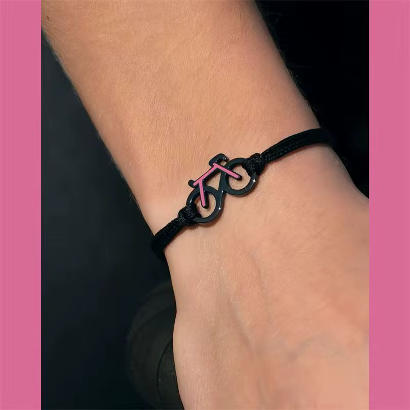 Bracelet de cyclisme de couleur noir rose