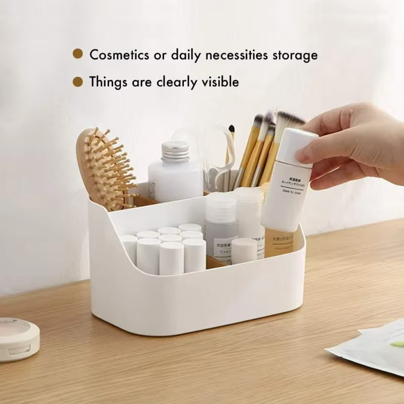 Organisateur de bureau, organiseurs et accessoires de fournitures de bureau, porte-pinceaux de maquillage, porte-télécommande avec cloison en bois mobile