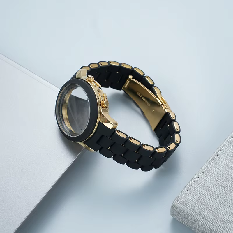 Bracelet de montre en caoutchouc et acier pour hommes et femmes