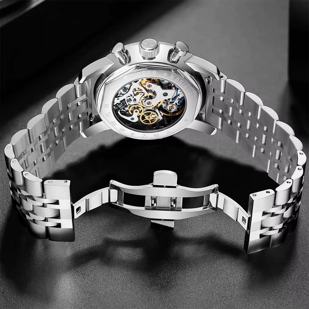 Montre mécanique à remontage manuel en acier inoxydable SEAKOSS Chronographe 40 mm 38 mm 1963 pour homme, originale Seagull ST1901, luminescente, saphir