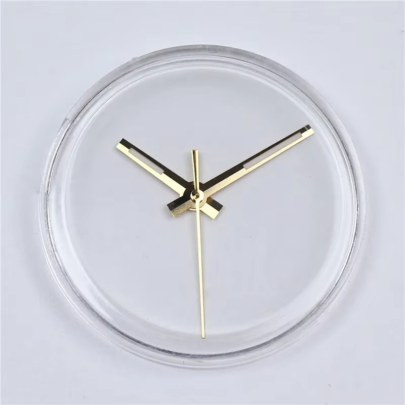 Aiguilles or Rose argent or montre main glace bleu/bleu/vert lumineux pour NH35/NH36/4R/7S mouvement haute qualité