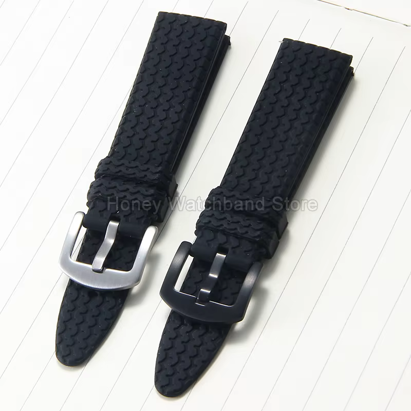 Accessoire de montre en Silicone noir 23mm, résistant aux produits chimiques, Interface droite à séchage rapide, pour Chopard Mille Miglia 168997 168511