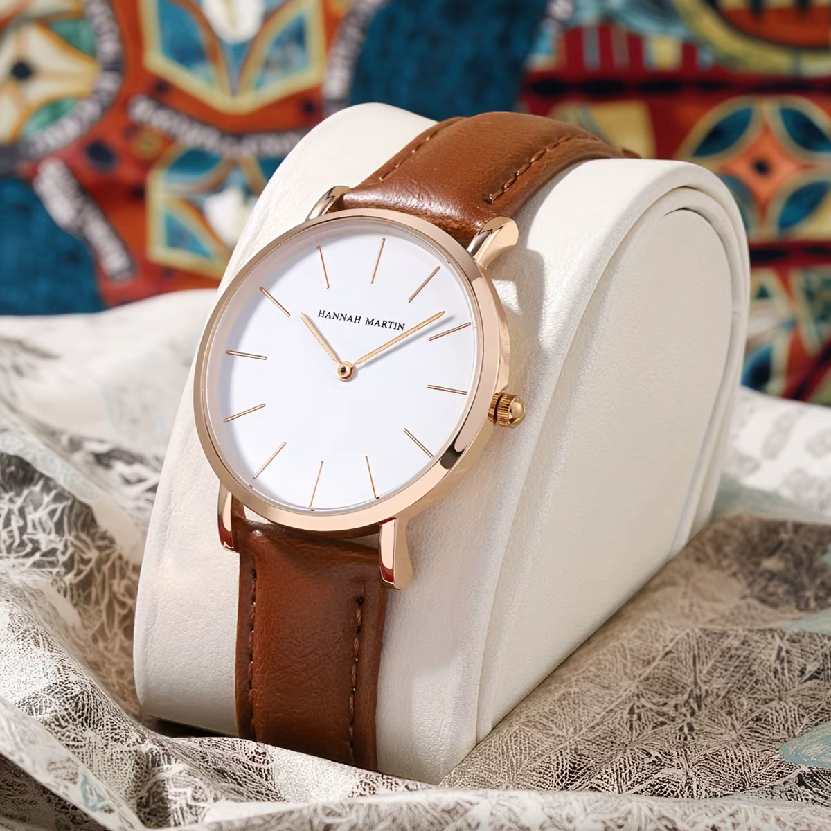 HANNAH MARTIN Top marque femmes montres étanches 36mm mode luxe Ultra mince en cuir créatif or Rose dames