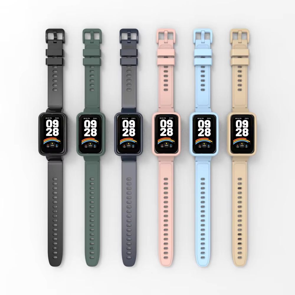 Bracelets en Silicone intégrés + étui pour Xiaomi Smart band 9 8 Bracelet actif