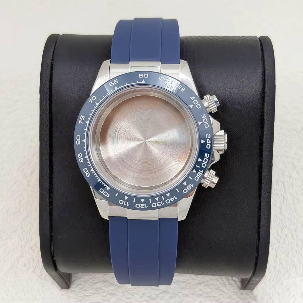 Boîtier de montre pour homme en acier argenté or rose de 39