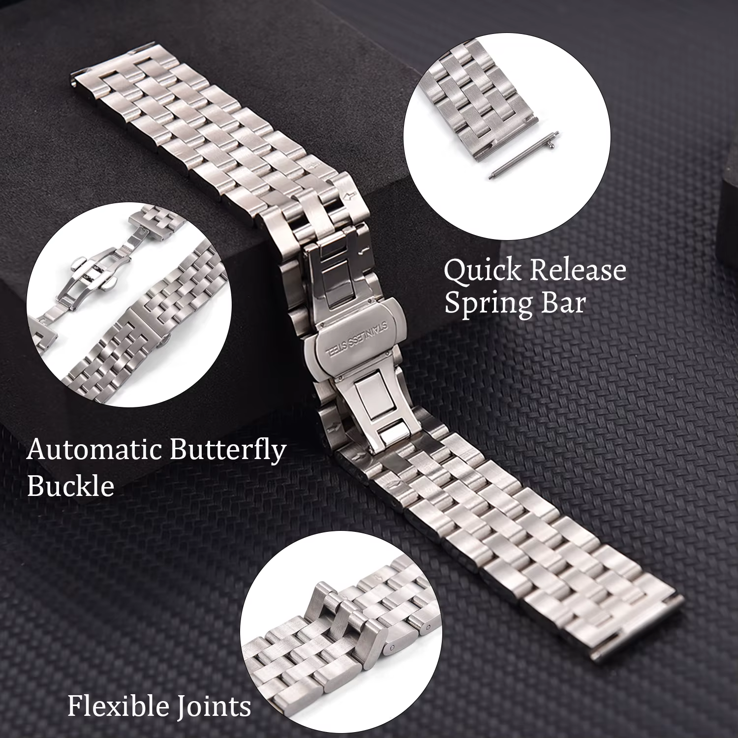 Bracelet de montre en acier pour Jubilee Flat Watch