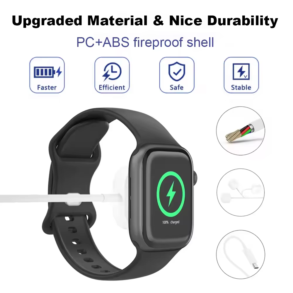 Câble de charge rapide USB A sans fil magnétique de type C pour Apple Watch Series 10 9 8 7 6 5 4 3 2 1 Ultra Edition iWatch