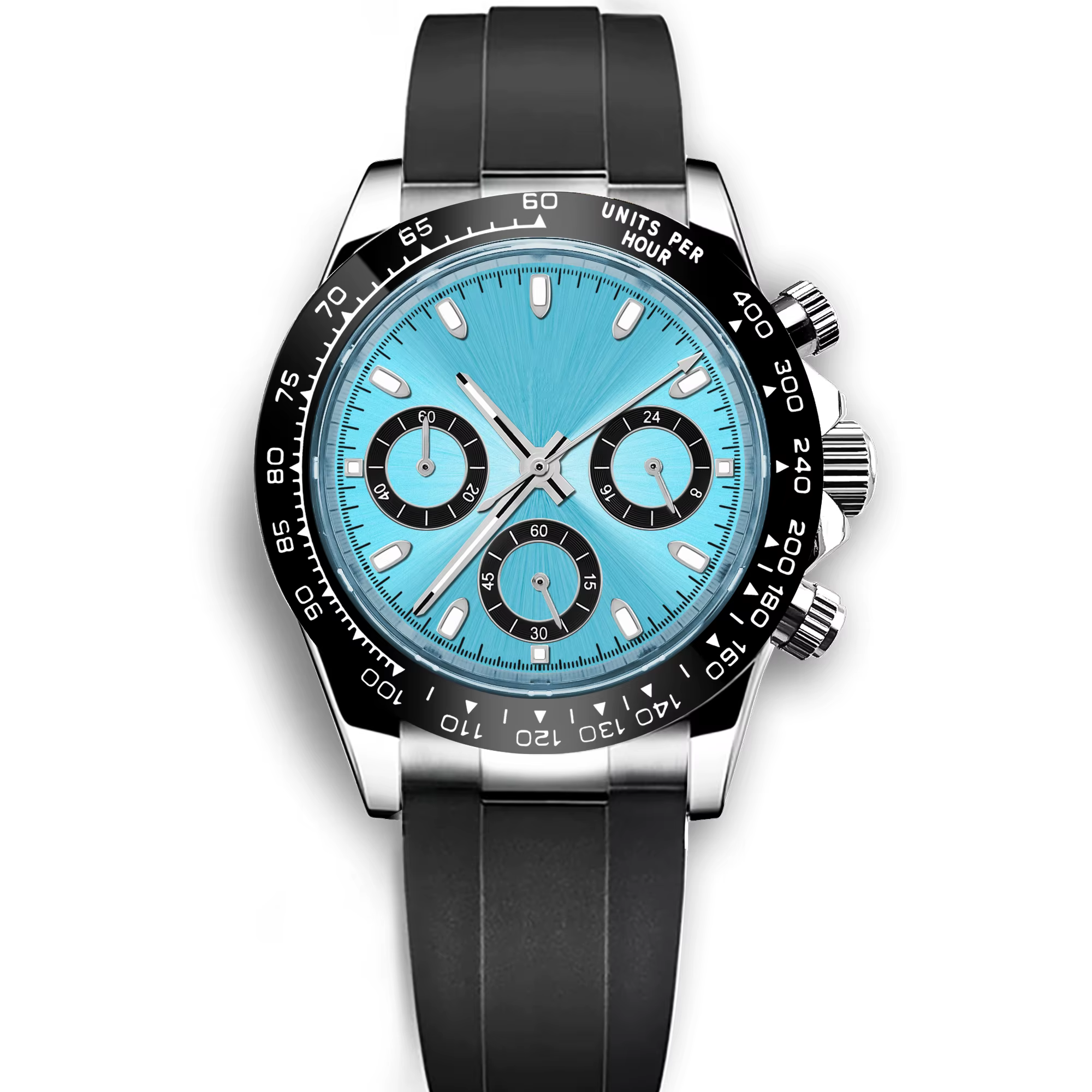 Corgeut luxe hommes 39mm montre à Quartz chronographe saphir à la mode à la mode sport bracelet en acier montre-bracelet logo personnalisé