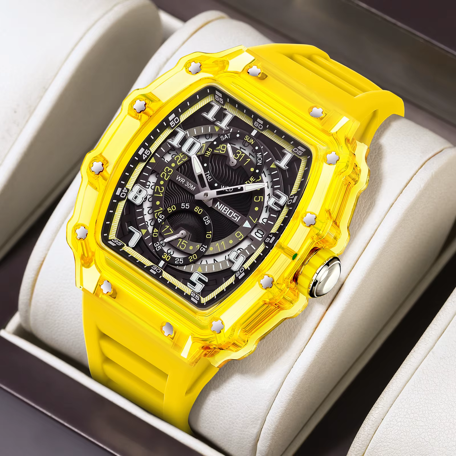 NIBOSI squelette montres pour hommes Top marque de luxe automatique