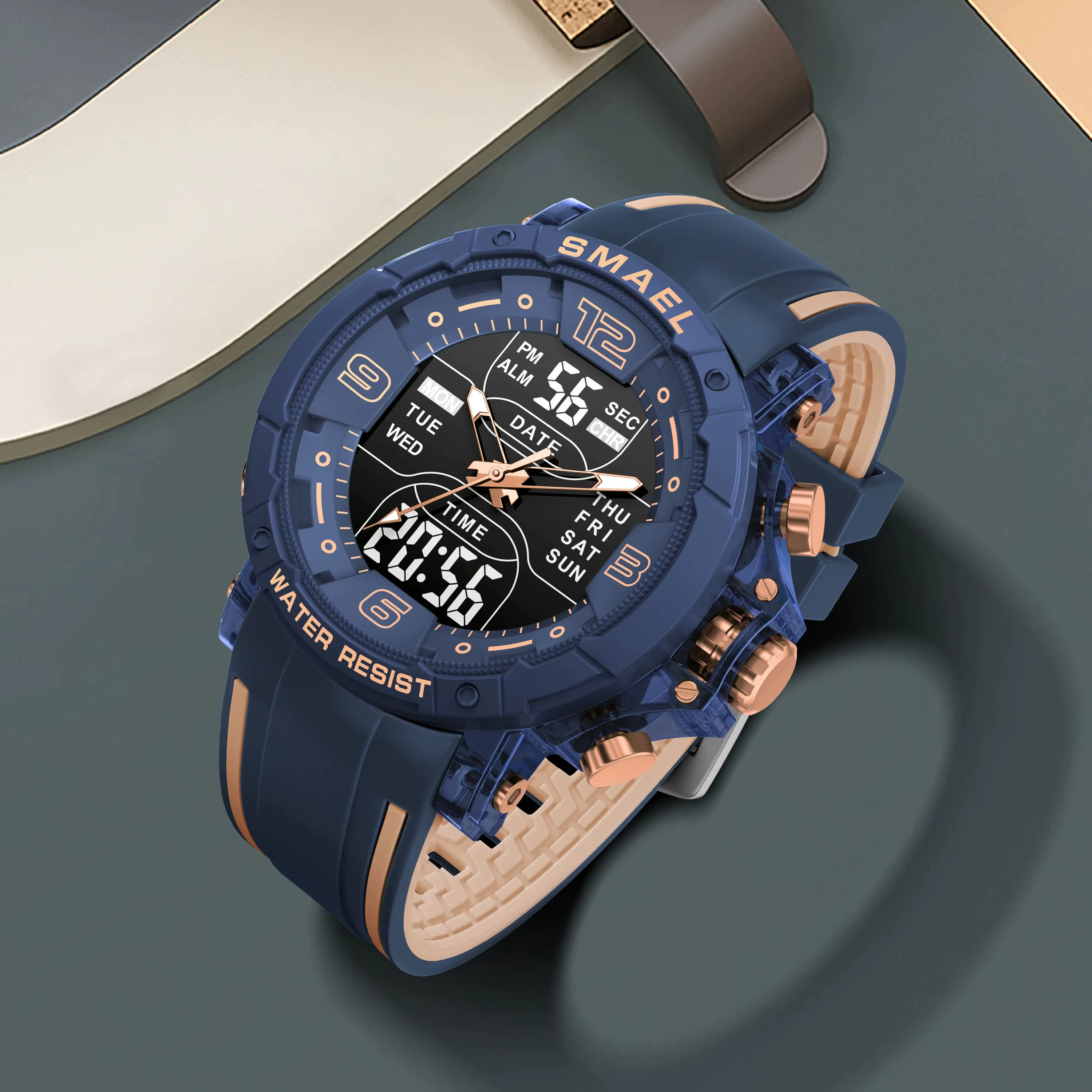 SMAEL marque 8140 étanche livraison directe montre réveil veilleuse jeune mode affaires Quartz Sport montres