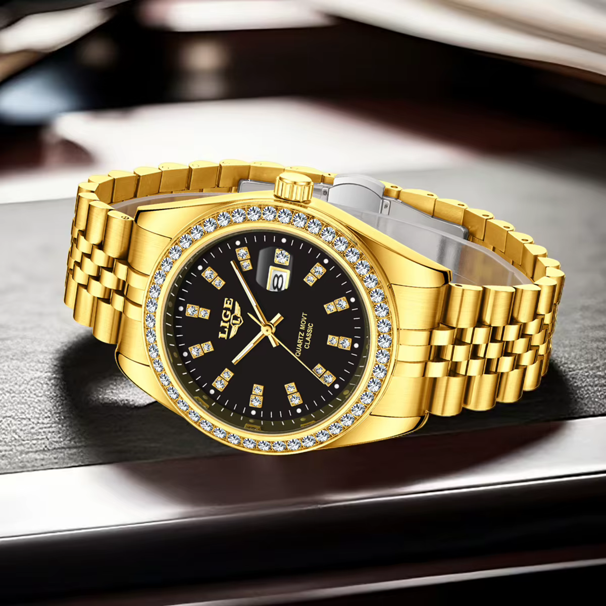 LIGE homme montre nouvelle mode Sport étanche Simple doré hommes montres Quartz horloge inoxydable Stap
