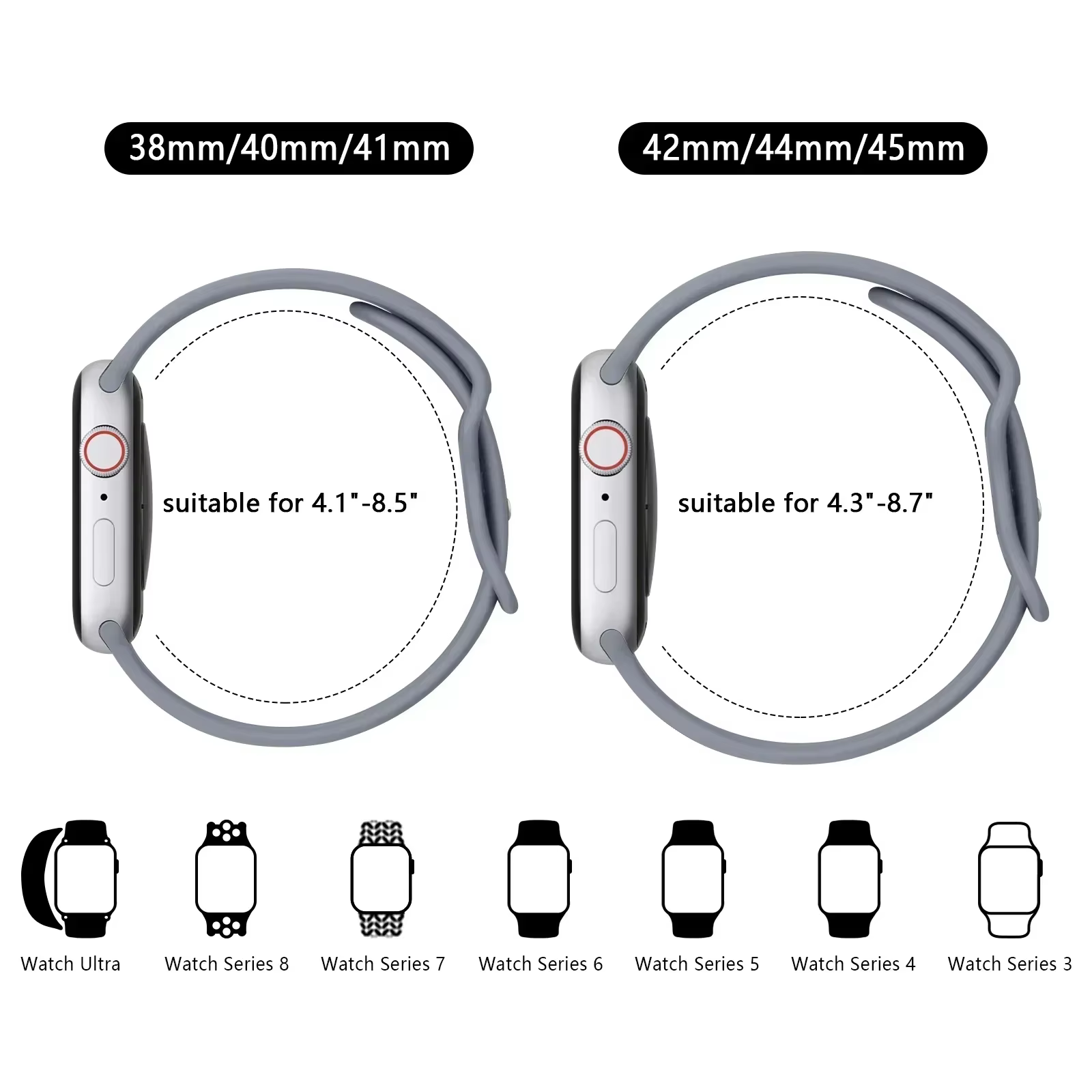 Boîtier PC + bracelet en Silicone pour Apple Watch 10 9 8 7 6 5 4 Ultra 49mm